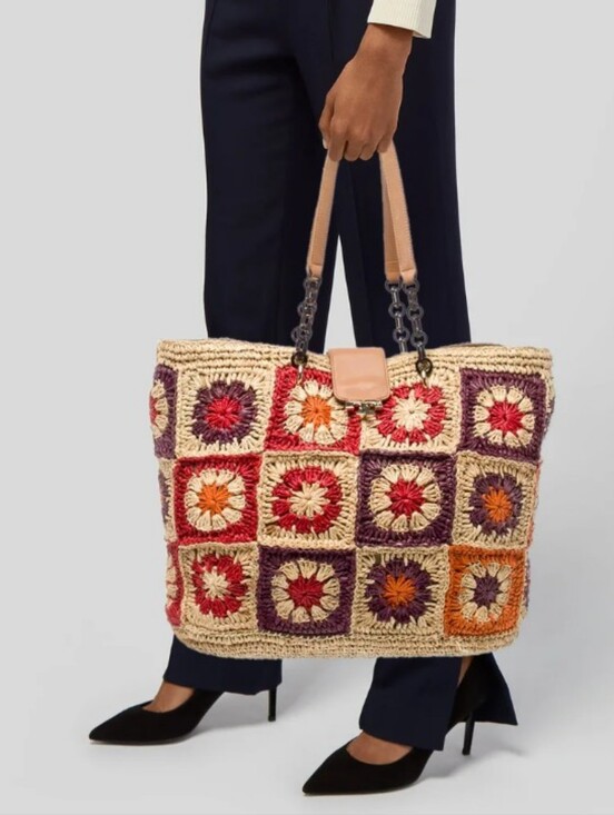 Tory Burch Handbags - Tory Burch-Raffia Granny Patchwork Square Tote Bag ❤️